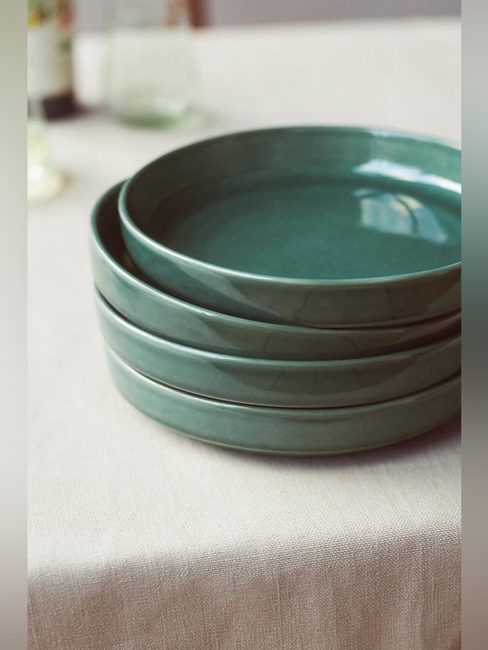 Anthropologie Rowen Portuguese Stoneware Pasta Bowl Sage Green Glazed 9.25”